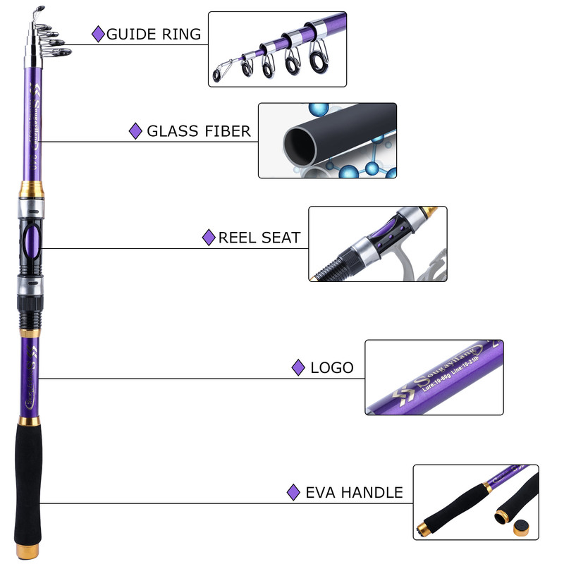 Sougayilang 4 Colors Telescopi - Fishing Boat Fiberglass ulasan dan harga